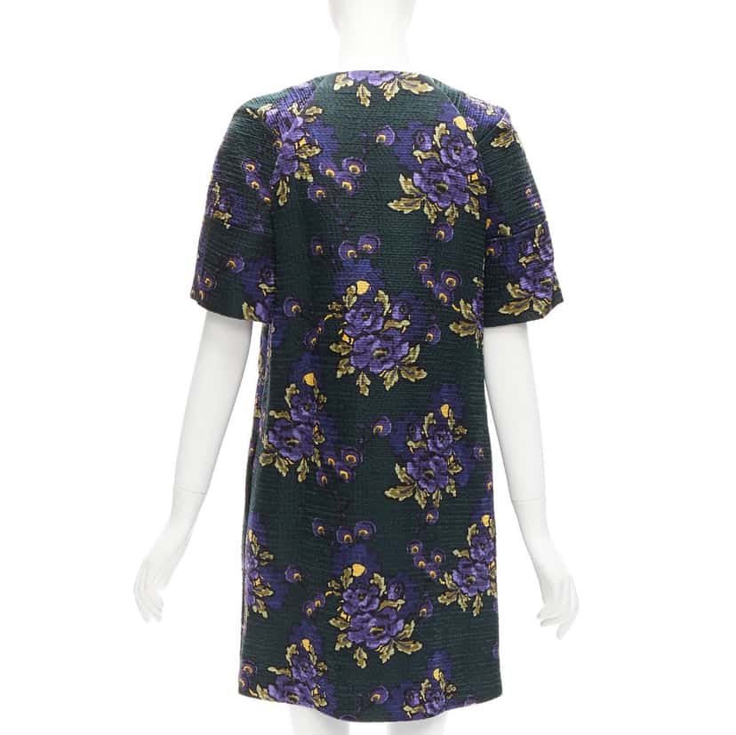 Marni Floral Cloque Dress Green Cotton Never worn - Box View