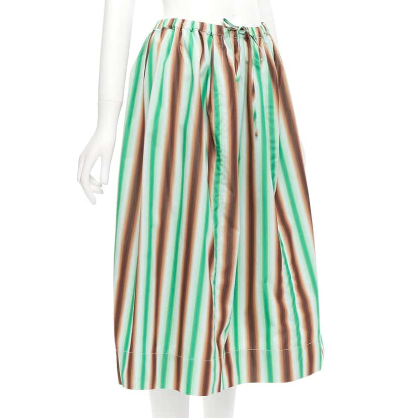 Marni Striped Parachute Skirt Green Cotton Never worn - Inside View