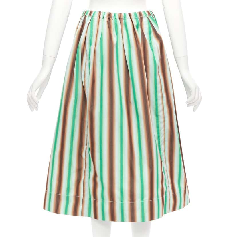 Marni Striped Parachute Skirt Green Cotton Never worn - Box View