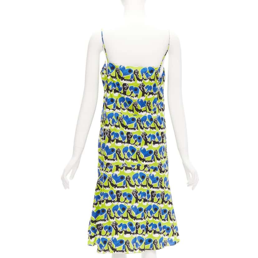 Marni Geometric Summer Dress Green Cotton Good condition - Box View