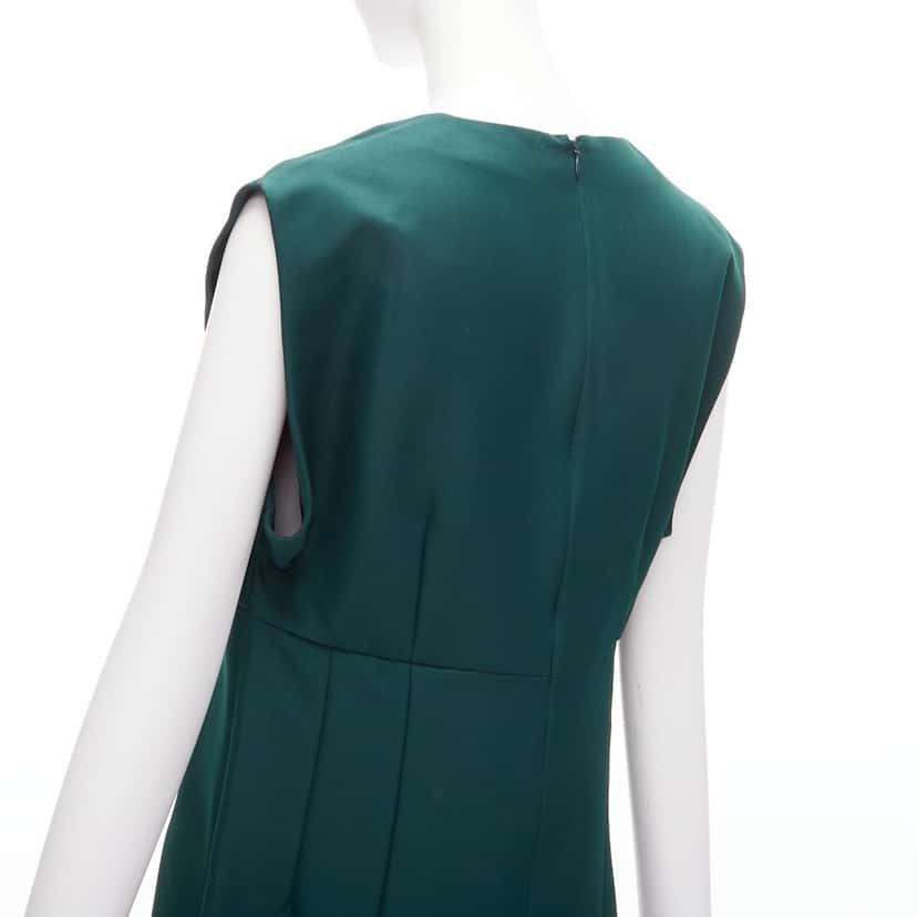 Marni Twill Pleat Dress Green Polyester Never worn - Back View