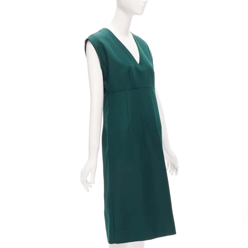 Marni Twill Pleat Dress Green Polyester Never worn - Inside View