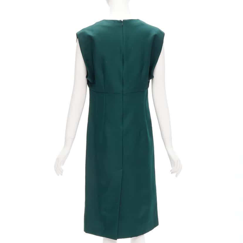 Marni Twill Pleat Dress Green Polyester Never worn - Box View