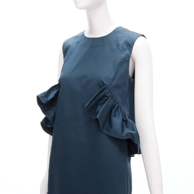 Marni Ruffle Cocktail Dress Green Cotton Very good condition - Back View