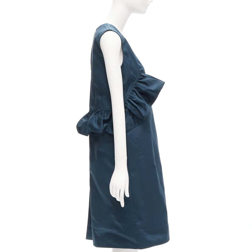 Marni Ruffle Cocktail Dress Green Cotton Very good condition - Model View