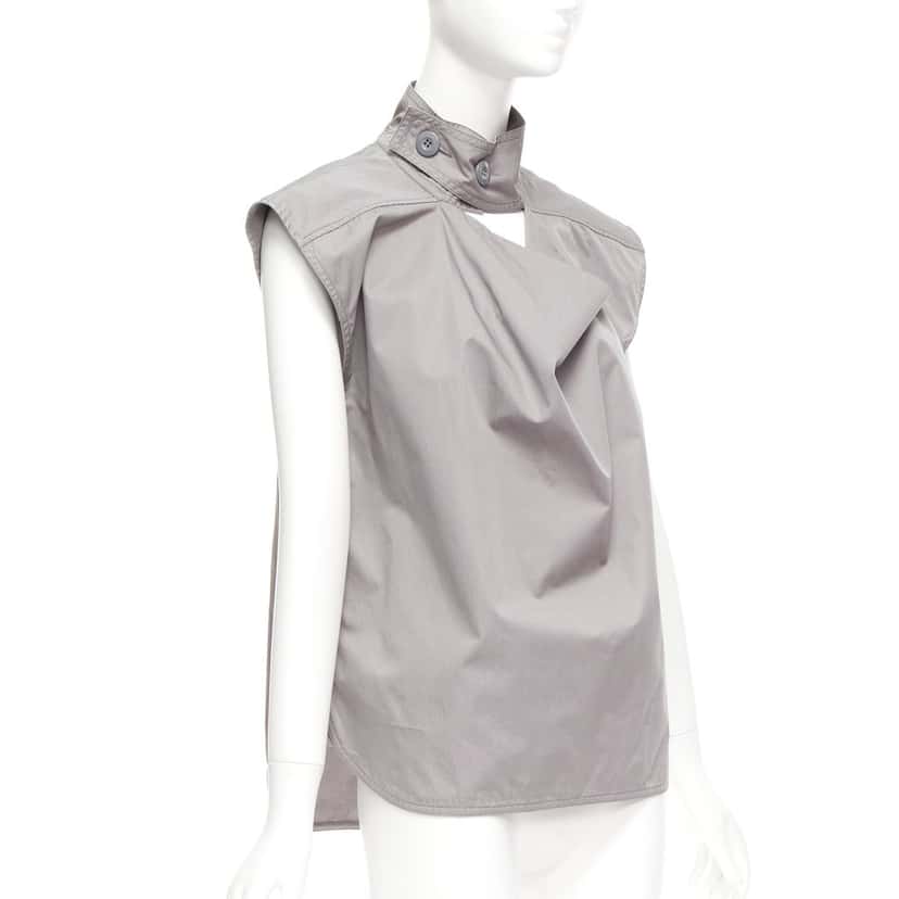 Marni Drape Utility Top Grey Cotton Very good condition - Front View