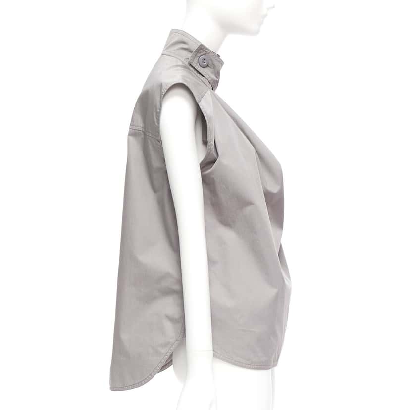 Marni Drape Utility Top Grey Cotton Very good condition - Model View