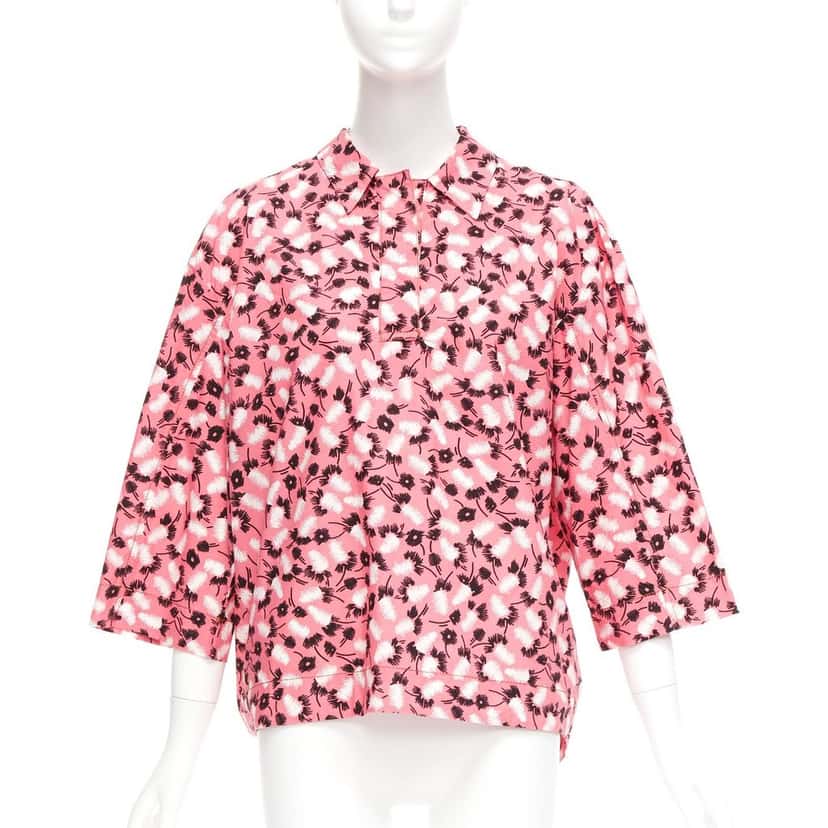 Marni Feather Print Shirt MultiColor Cotton Never worn - Inside View