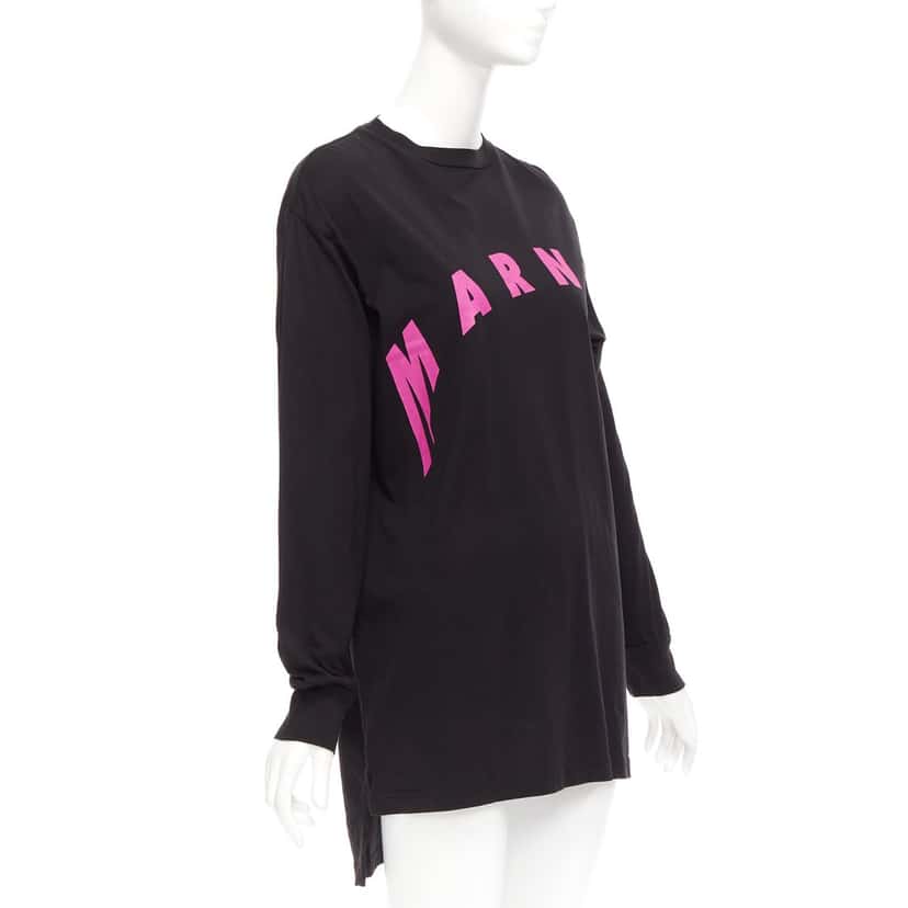Marni Logo Sweater Dress Black Cotton Very good condition - Inside View