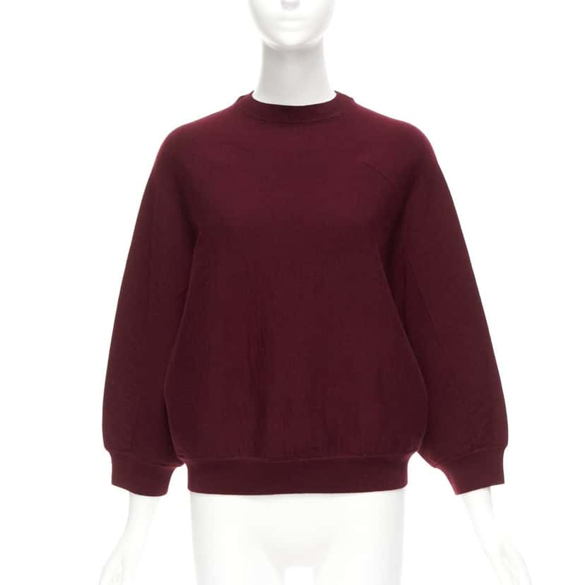 Marni Burgundy Crop Sweater Burgundy Wool Never worn - Front View