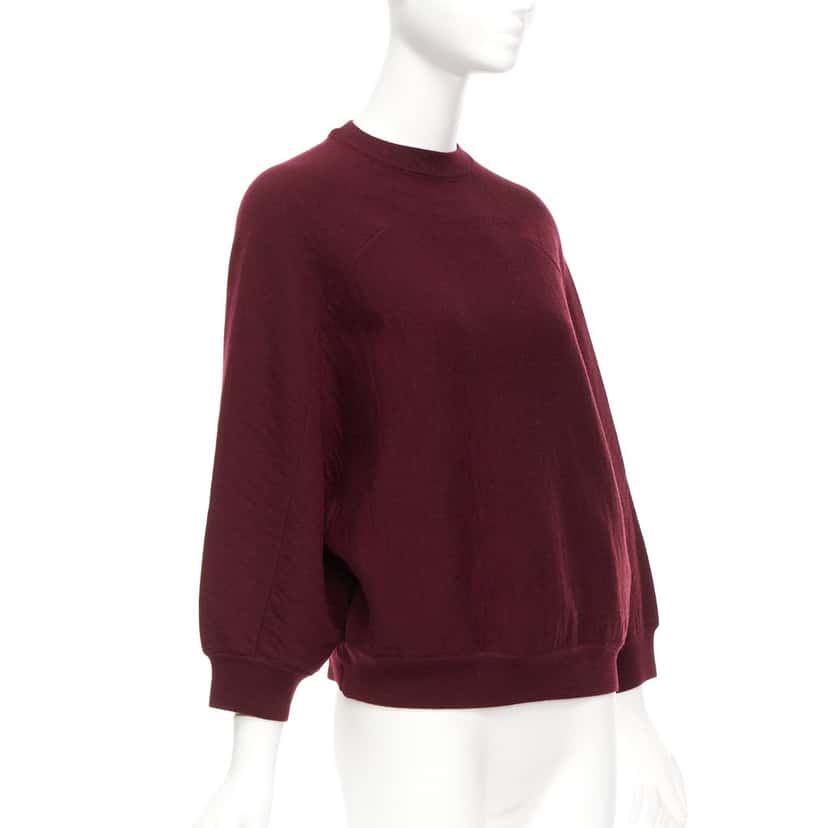 Marni Burgundy Crop Sweater Burgundy Wool Never worn - Back View