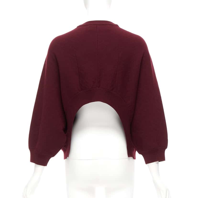 Marni Burgundy Crop Sweater Burgundy Wool Never worn - Model View