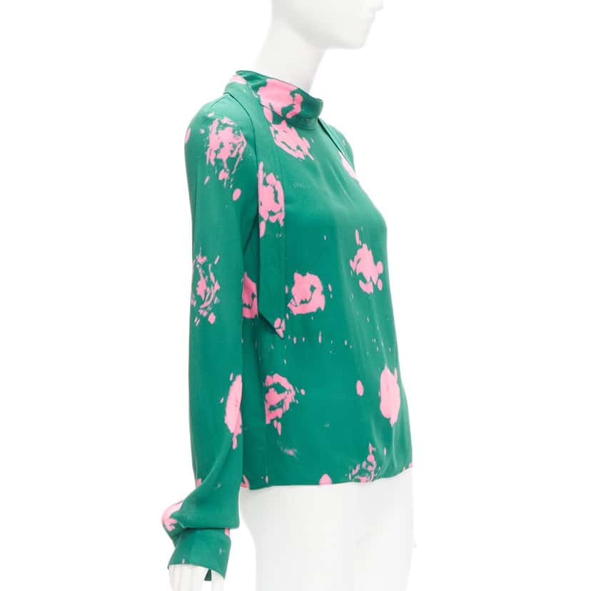 Marni Splatter Tie Blouse Green Never worn - Inside View