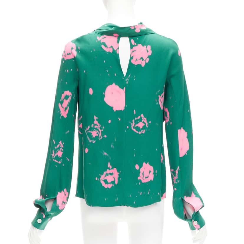 Marni Splatter Tie Blouse Green Never worn - Box View