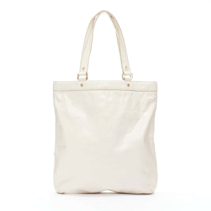 Tory Burch Oversized Zip Clutch White Leather Very good condition - Box View