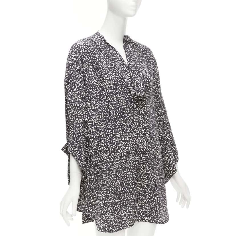 Marni Speckle Shirt Dress Black Silk Never worn - Front View