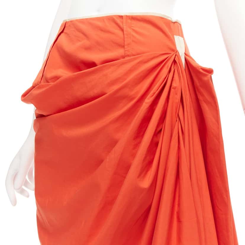 Marni Drape Pencil Skirt Orange Cotton Never worn - Back View