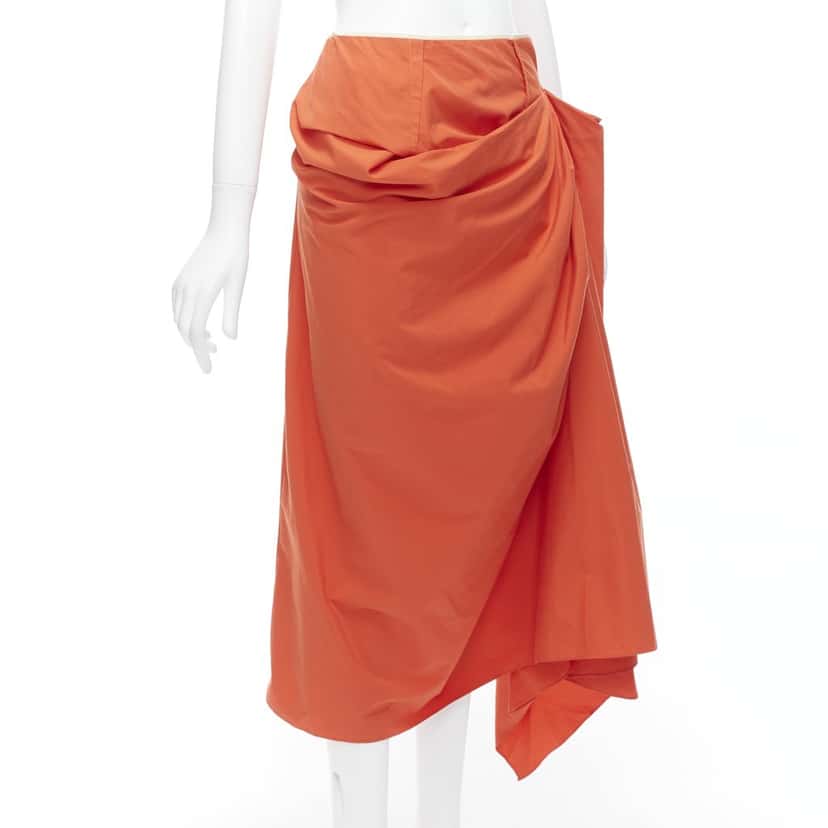 Marni Drape Pencil Skirt Orange Cotton Never worn - Inside View