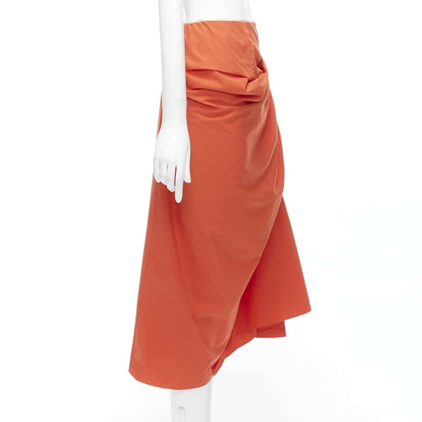 Marni Drape Pencil Skirt Orange Cotton Never worn - Model View