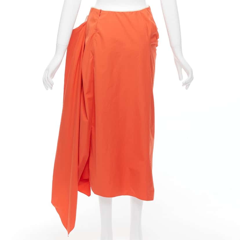 Marni Drape Pencil Skirt Orange Cotton Never worn - Box View