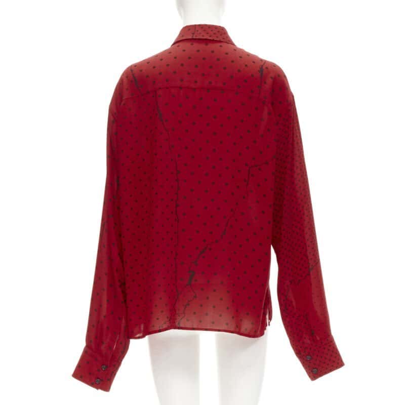 Haider Ackermann Polka Oversized Shirt Red Polyester Never worn - Box View