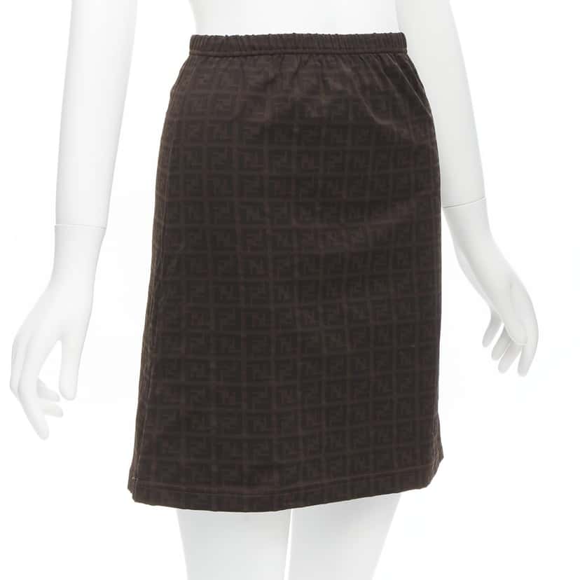Fendi Zucca A-line Skirt Brown Polyamide Very good condition - Inside View