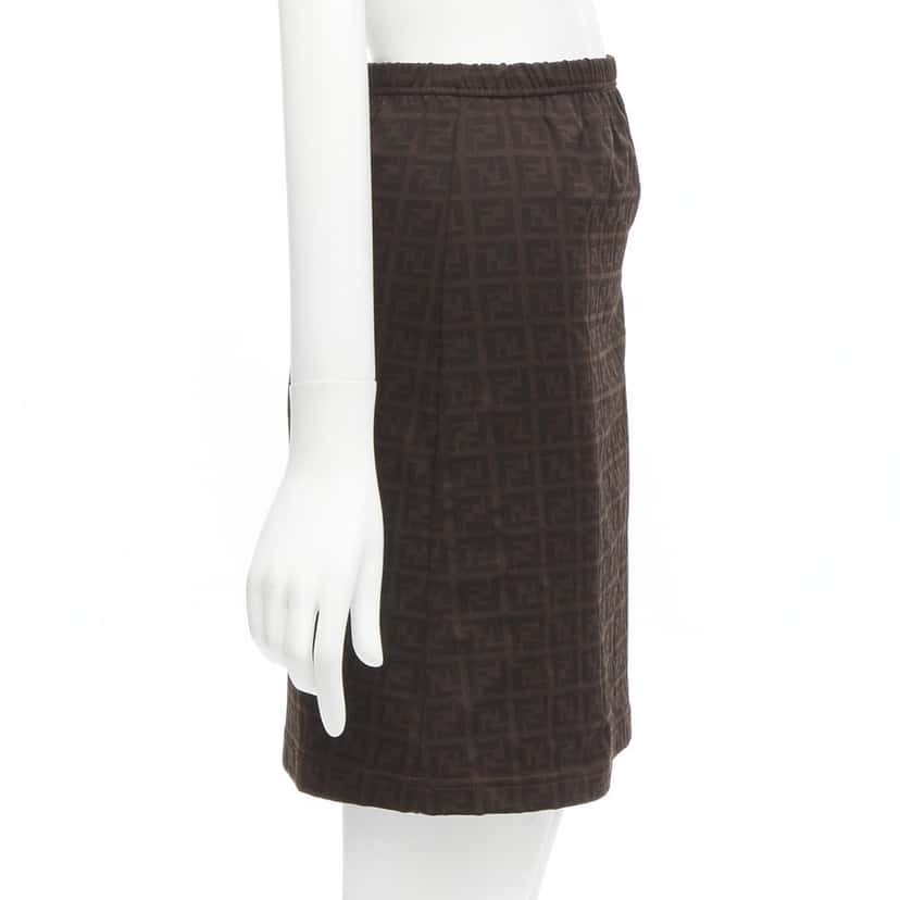 Fendi Zucca A-line Skirt Brown Polyamide Very good condition - Model View
