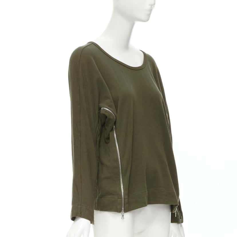 Dries Van Noten Zip Detail Sweater Brown Cotton Never worn - Inside View