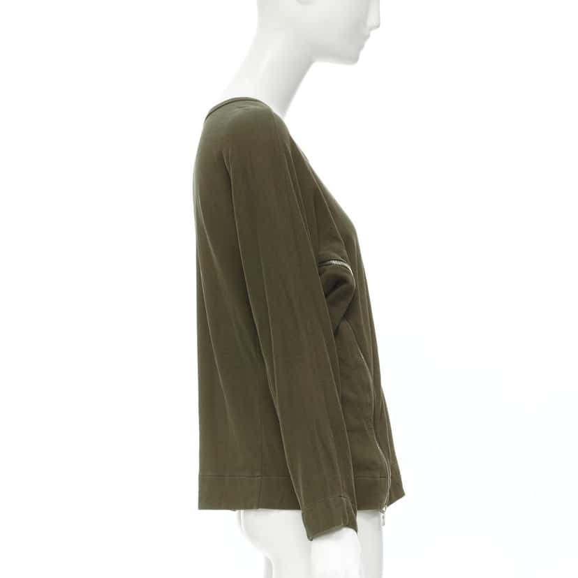 Dries Van Noten Zip Detail Sweater Brown Cotton Never worn - Model View