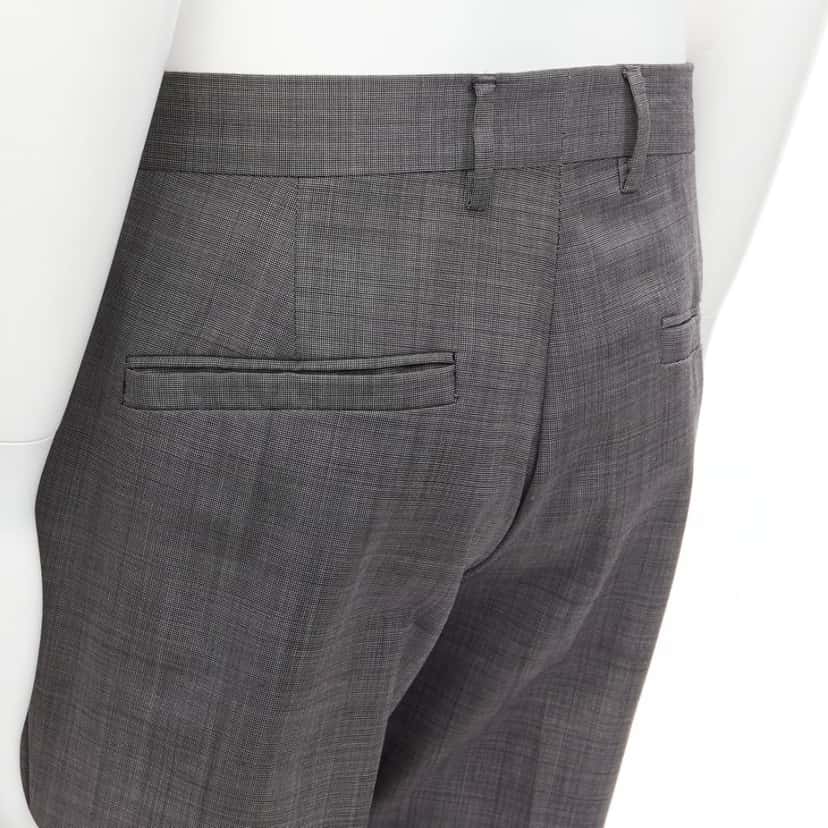 Versace Checkered Cotton Pants Grey Cotton Never worn - Back View