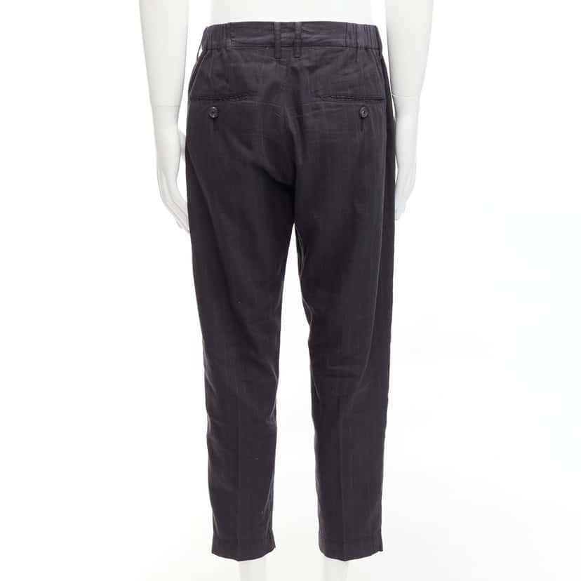 Ziggy Chen Pinstripe Cropped Pants Grey Linen Never worn - Box View