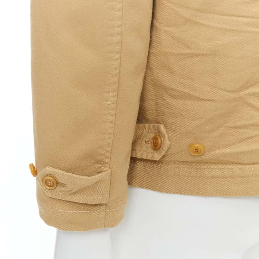 Comme Des Garcons Khaki Topstitch Jacket Beige Cotton Fair condition - Back View