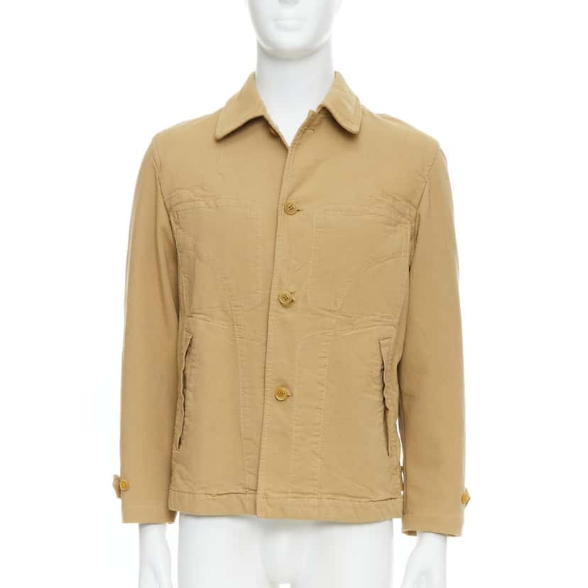 Comme Des Garcons Khaki Topstitch Jacket Beige Cotton Fair condition - Inside View