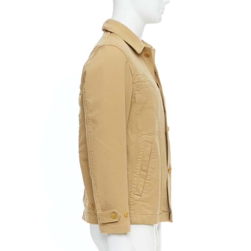 Comme Des Garcons Khaki Topstitch Jacket Beige Cotton Fair condition - Box View