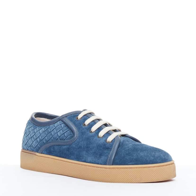 Bottega Veneta Suede Lace Sneakers Blue Suede Fair condition - Back View