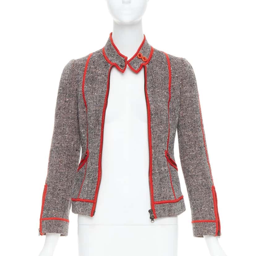 Moschino Quilted Blazer Red Tweed Very good condition - Inside View