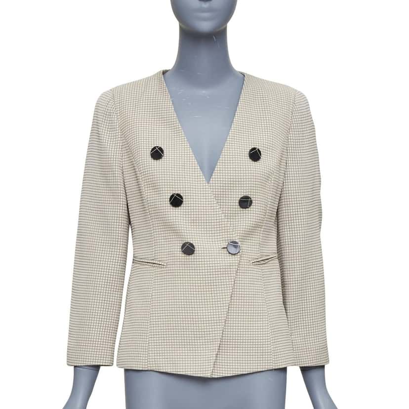 Emporio Armani Velvet Tuxedo Blazer Beige Polyester Very good condition - Front View