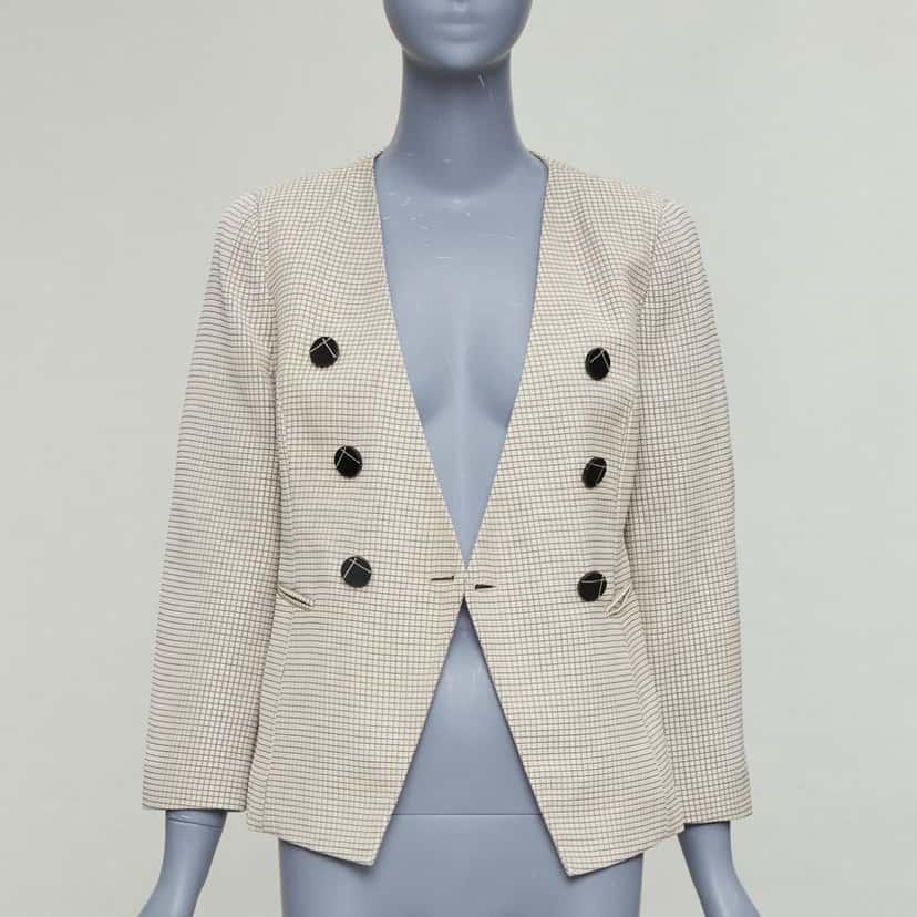 Emporio Armani Velvet Tuxedo Blazer Beige Polyester Very good condition - Inside View