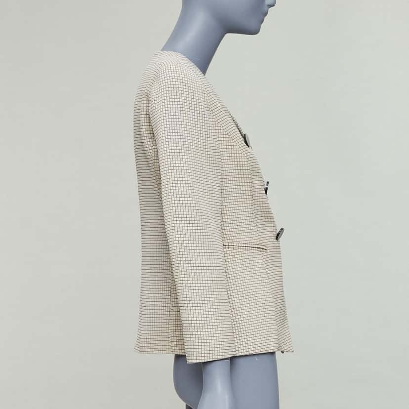 Emporio Armani Velvet Tuxedo Blazer Beige Polyester Very good condition - Box View