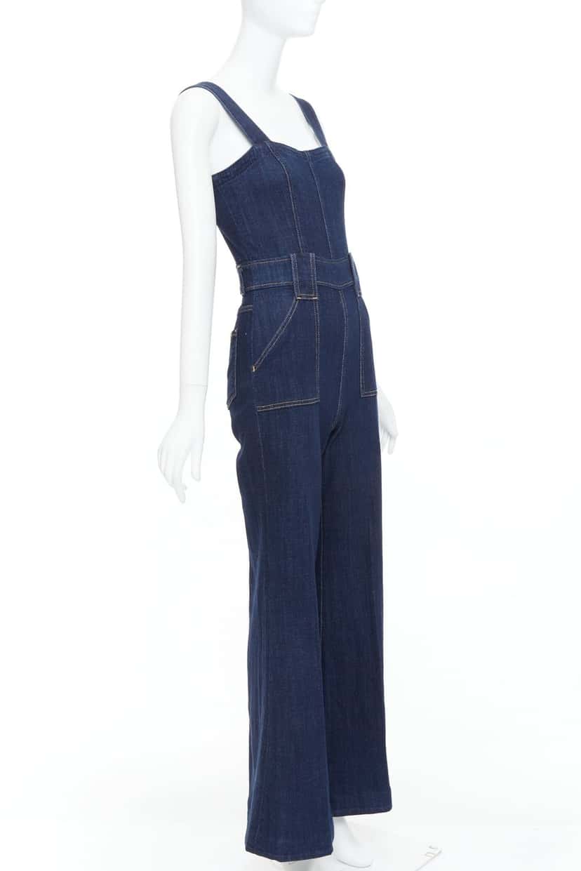 7 for All Mankind Denim Flare Dungaree Blue Cotton Very good condition - Inside View