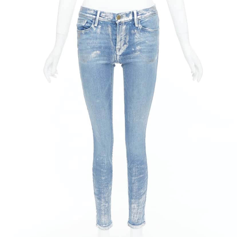 Frame Le Skinny de Jeanne Blue Cotton Very good condition - Front View