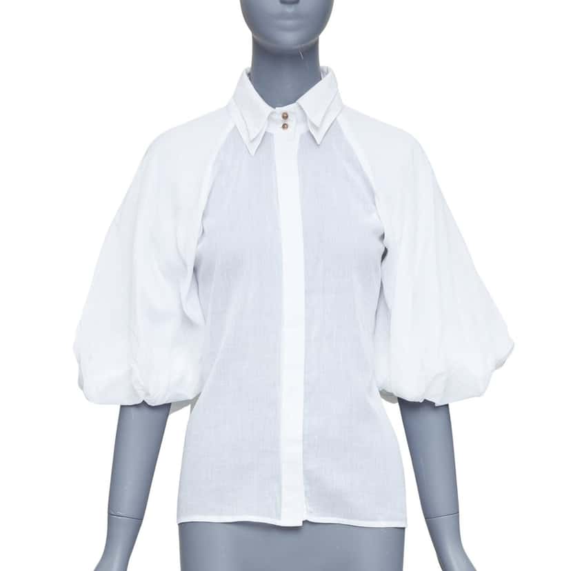 Aje Victorian Puff Shirt White Cotton Very good condition - Front View