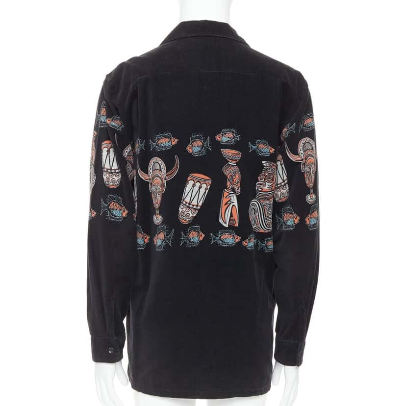 Beams Plus Ethnic Print Overshirt Black Very good condition - Box View