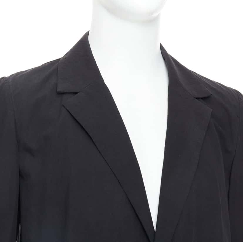 Attachment Angular Hem Blazer Black Cotton Good condition - Back View