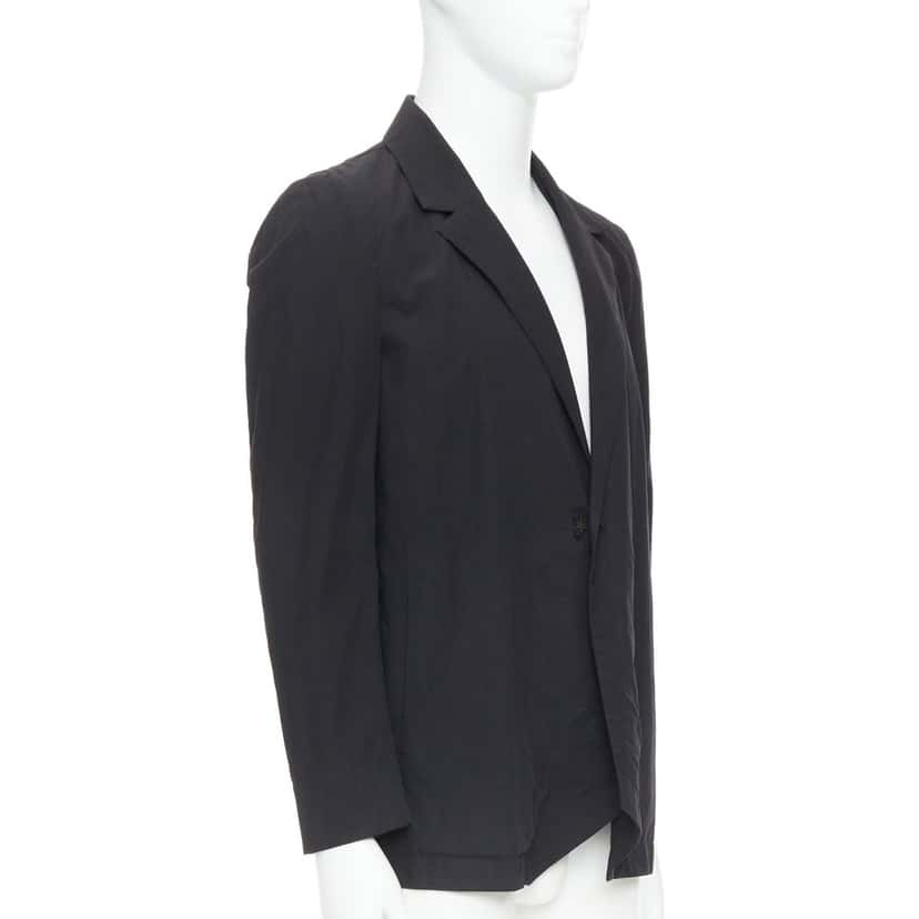 Attachment Angular Hem Blazer Black Cotton Good condition - Inside View