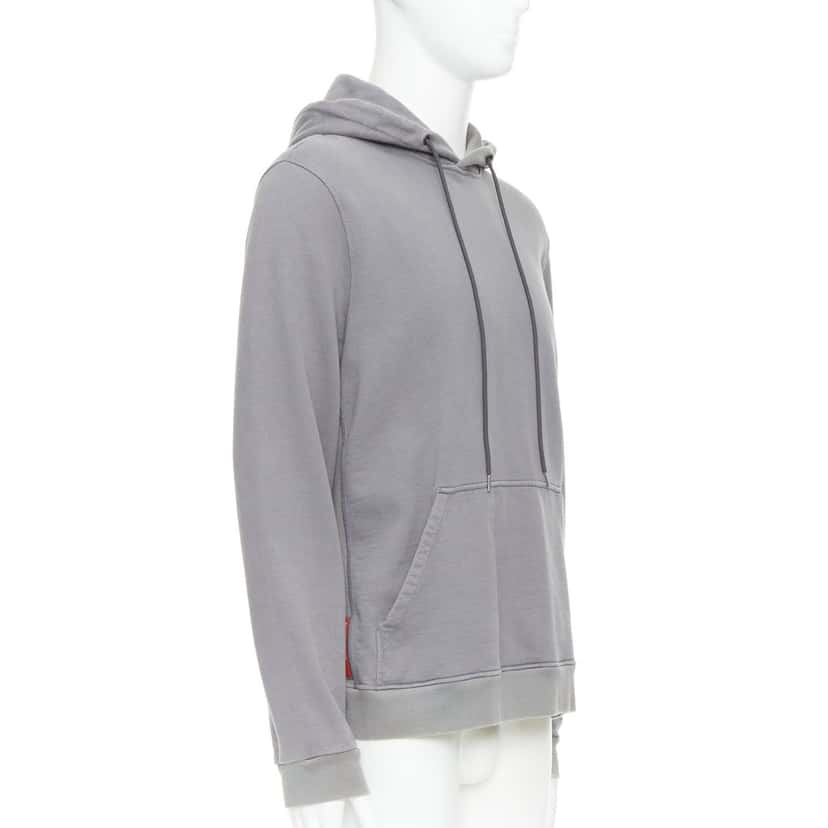 Prada Sports Logo Hoodie Grey Cotton Fair condition - Inside View