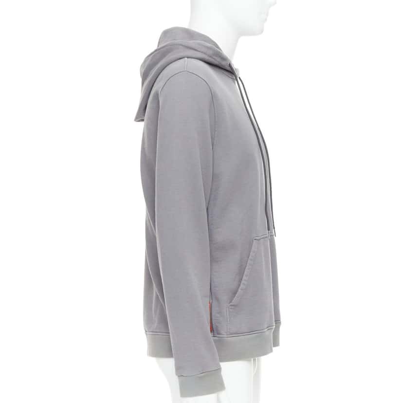 Prada Sports Logo Hoodie Grey Cotton Fair condition - Model View
