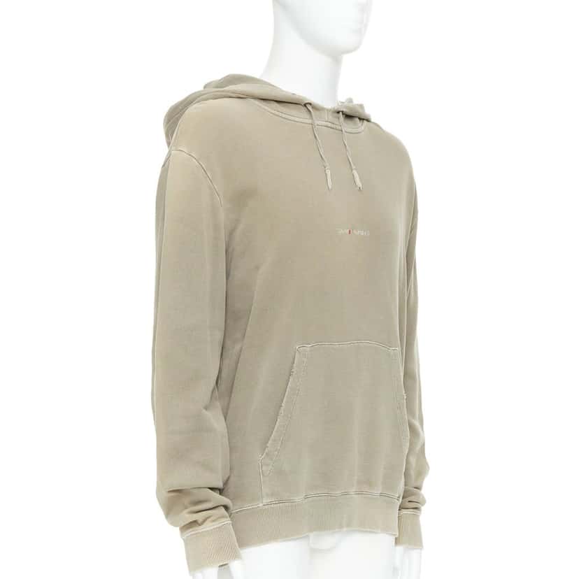 Saint Laurent Washed Logo Hoodie Anthracite Cotton Very good condition - Inside View