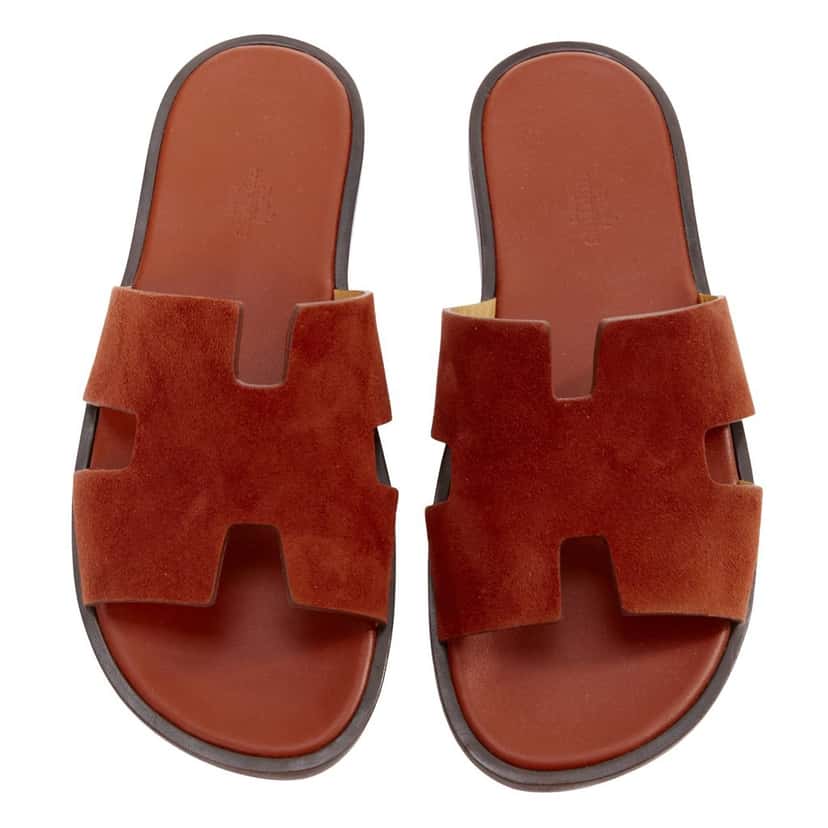 Hermes Izmir Brown Suede Very good condition - Front View