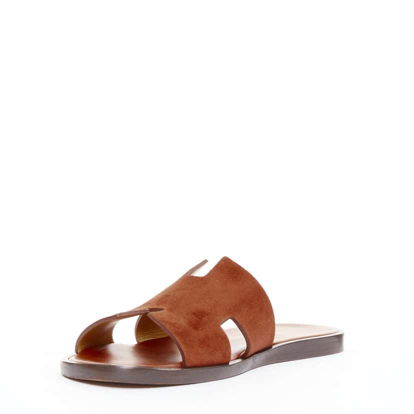 Hermes Izmir Brown Suede Very good condition - Model View